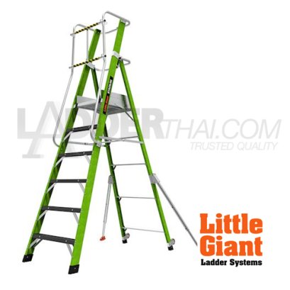 LG19406146 บันไดไฟเบอร์กลาส 6' พร้อมขาค้ำ Stadium No.19406-146 LITTLE GIANT